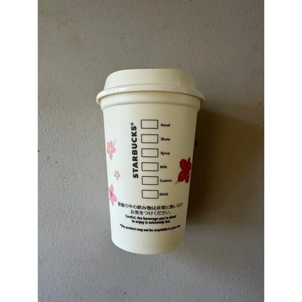 Starbucks Japan Limited Edition 2021 Sakura Cherry Blossom Reusable Short Cup